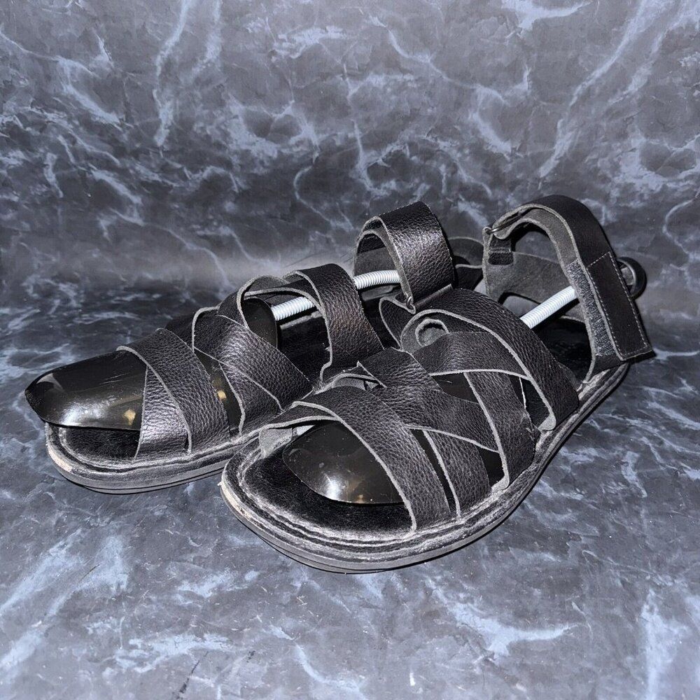 Men's Black Leather Sandals